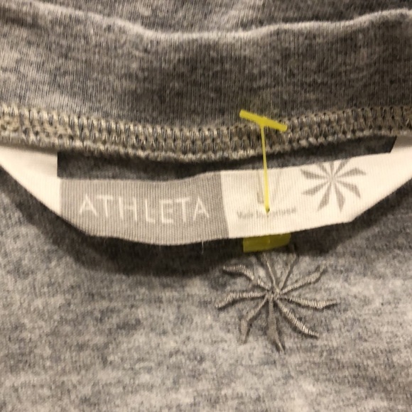 Athleta grey cotton dress wrap with braid waist  trim size L - Picture 8 of 11